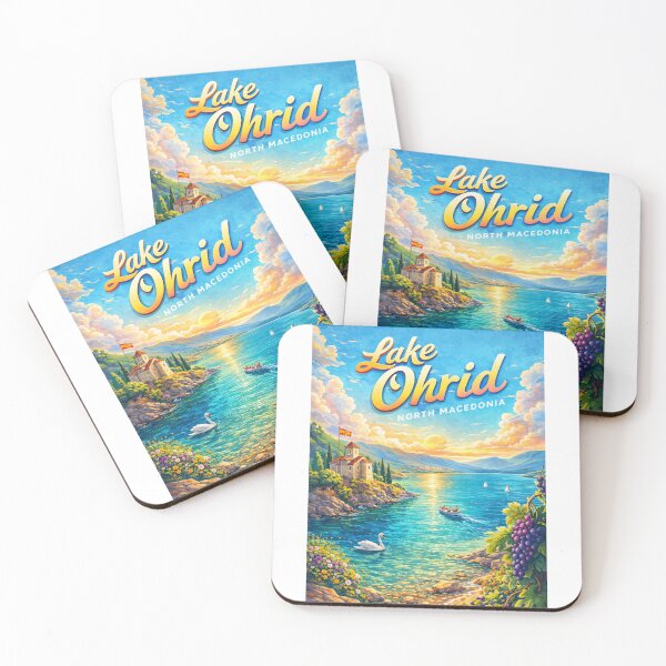 Item preview, Lake Ohrid North Macedonia – Church of St. John at Kaneo, Galičica Mountains and Sunset Over Bay of Ohrid designed and sold by Aryabek.