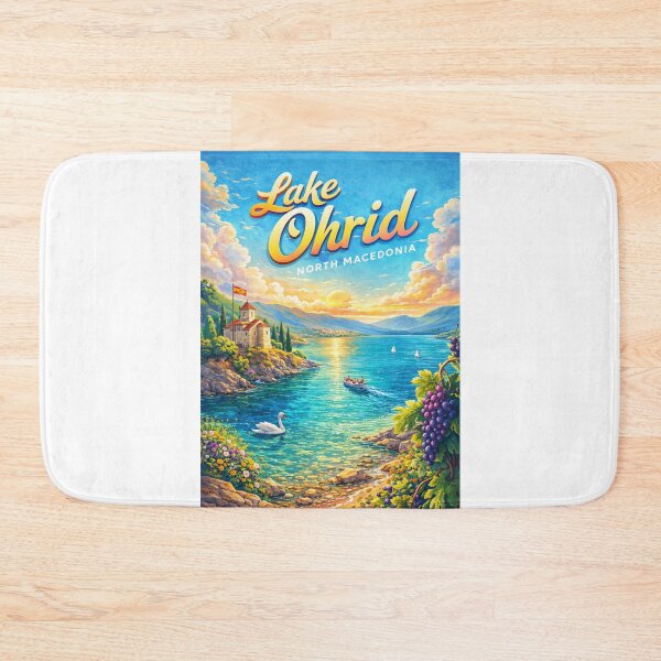 Item preview, Lake Ohrid North Macedonia – Church of St. John at Kaneo, Galičica Mountains and Sunset Over Bay of Ohrid designed and sold by Aryabek.
