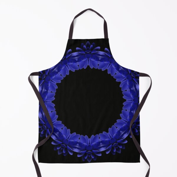 Item preview, Blue Floral Circle on Black designed and sold by ScreenPin.
