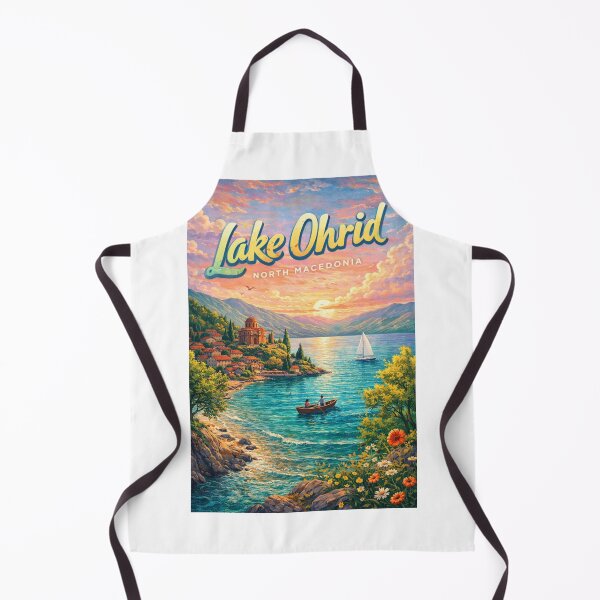 Item preview, Lake Ohrid North Macedonia – Sunset over Kaneo, Galičica Mountains, and Historic Ohrid Town designed and sold by Aryabek.