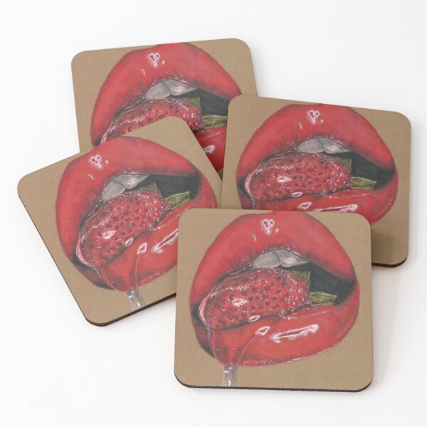 Item preview, Juicy Strawberry Glossy Lips Art designed and sold by thecraftywitchs.