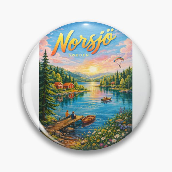 Item preview, Norsjö Sweden – Lakeside Cabins, Fishing, and Mountain Views in the Lapland Region designed and sold by Aryabek.