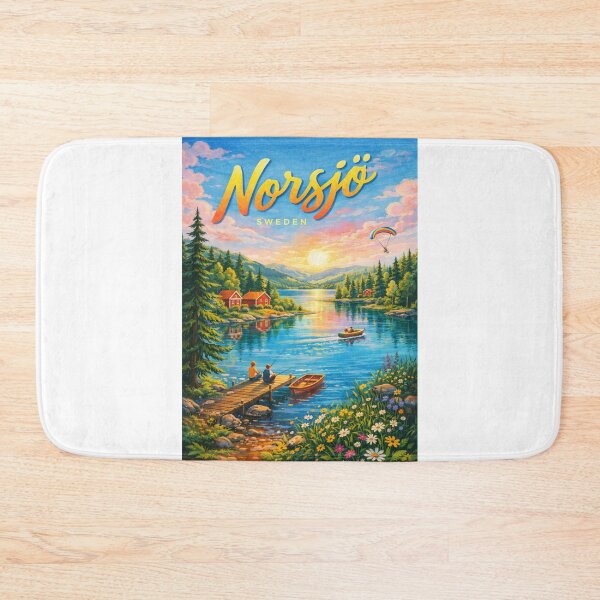 Item preview, Norsjö Sweden – Lakeside Cabins, Fishing, and Mountain Views in the Lapland Region designed and sold by Aryabek.