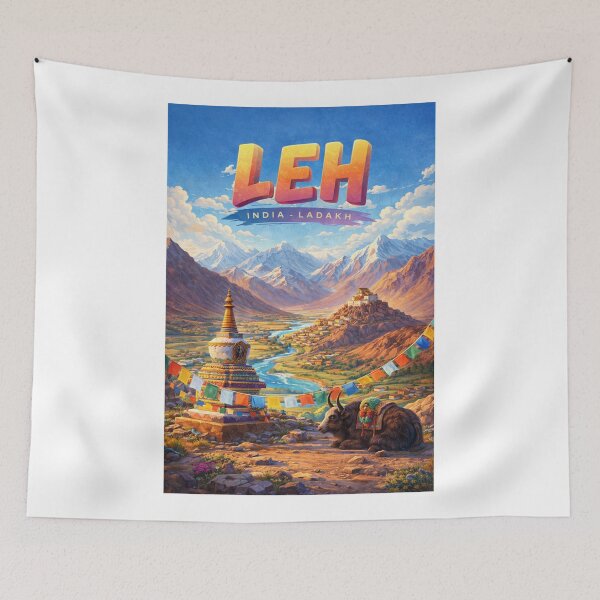 Item preview, Leh India Ladakh – Shanti Stupa, Himalayas and Indus River Valley in Jammu and Kashmir designed and sold by Aryabek.