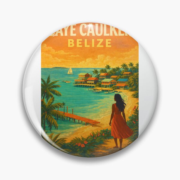 Item preview, Caye Caulker Belize – Caribbean Island Village, Palms, and Sailboats off the Belize Barrier Reef designed and sold by Aryabek.