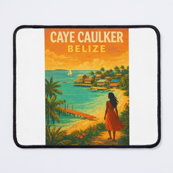 Item preview, Caye Caulker Belize – Caribbean Island Village, Palms, and Sailboats off the Belize Barrier Reef designed and sold by Aryabek.