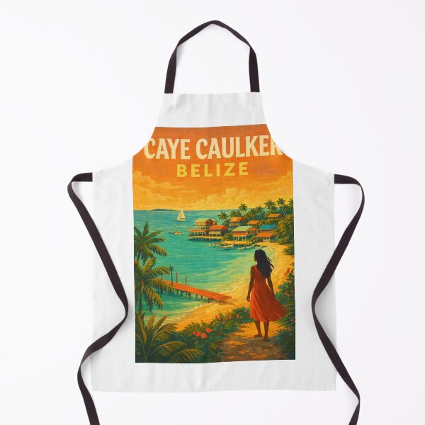 Item preview, Caye Caulker Belize – Caribbean Island Village, Palms, and Sailboats off the Belize Barrier Reef designed and sold by Aryabek.