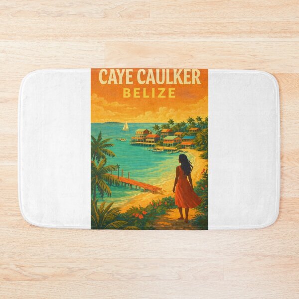 Item preview, Caye Caulker Belize – Caribbean Island Village, Palms, and Sailboats off the Belize Barrier Reef designed and sold by Aryabek.
