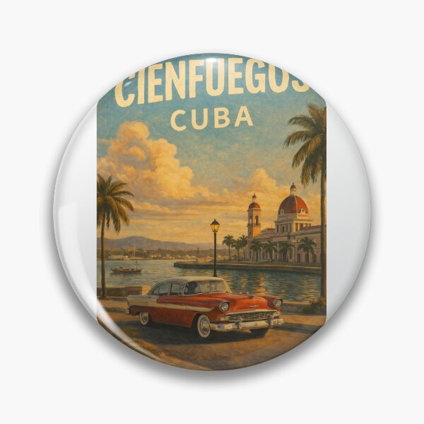 Item preview, Cienfuegos Cuba – Waterfront Domes, Classic Car, and Coastal Promenade in Punta Gorda designed and sold by Aryabek.