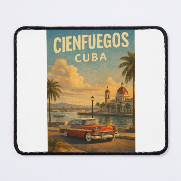 Item preview, Cienfuegos Cuba – Waterfront Domes, Classic Car, and Coastal Promenade in Punta Gorda designed and sold by Aryabek.