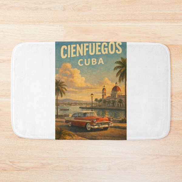 Item preview, Cienfuegos Cuba – Waterfront Domes, Classic Car, and Coastal Promenade in Punta Gorda designed and sold by Aryabek.