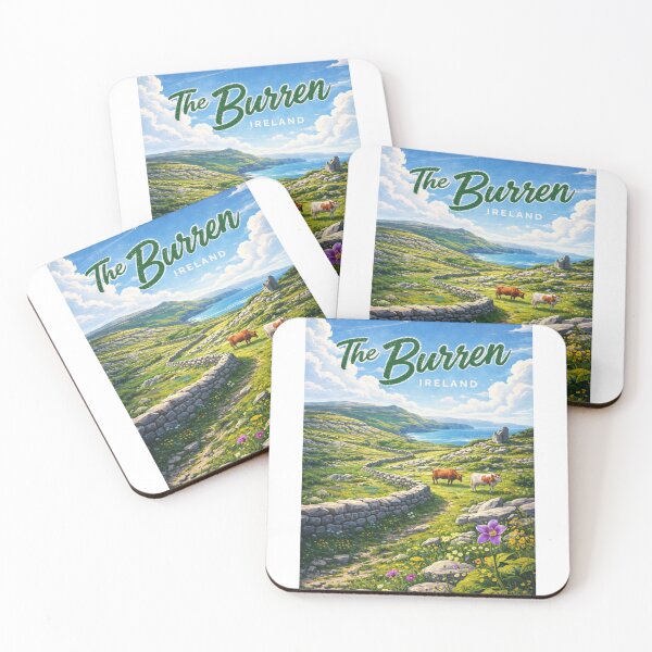 Item preview, The Burren Ireland – Wildflower Fields, Cattle and Stone Walls near Atlantic Coast of County Clare designed and sold by Aryabek.