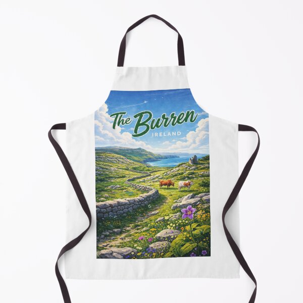 Item preview, The Burren Ireland – Wildflower Fields, Cattle and Stone Walls near Atlantic Coast of County Clare designed and sold by Aryabek.