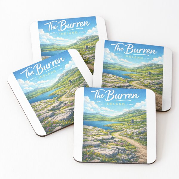 Item preview, The Burren Ireland – Limestone Hills, Ruined Tower, and Atlantic Lake in County Clare designed and sold by Aryabek.
