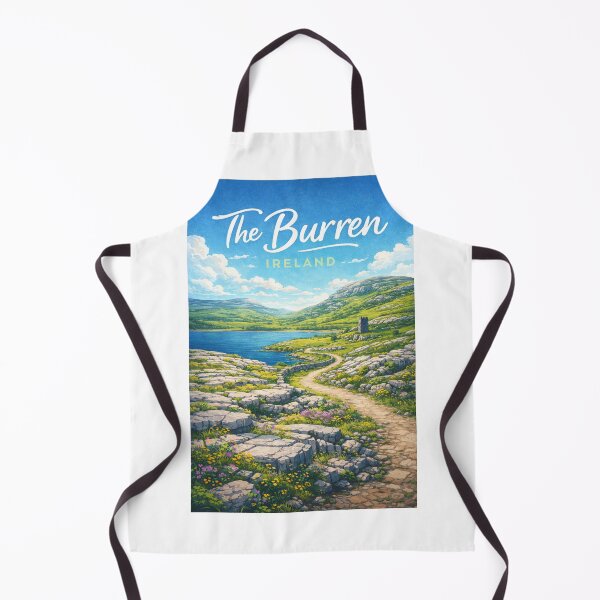 Item preview, The Burren Ireland – Limestone Hills, Ruined Tower, and Atlantic Lake in County Clare designed and sold by Aryabek.