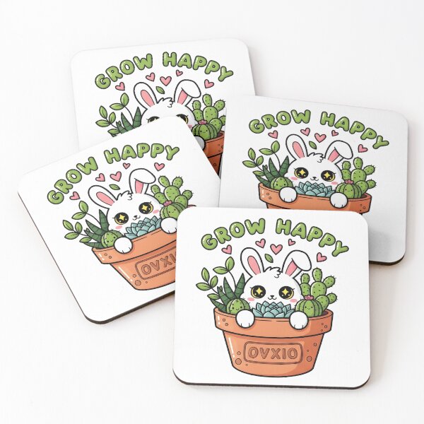 Item preview, Grow Happy | Kawaii Bunny Succulent Planter Aesthetic designed and sold by OVXIO.