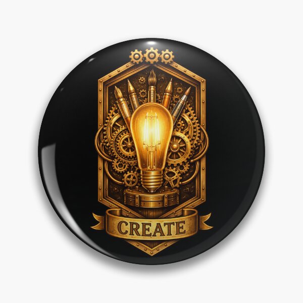 Item preview, Steampunk CREATE - Lightbulb Art | Vintage Inventor Creativity Design designed and sold by Forged in the Warp.