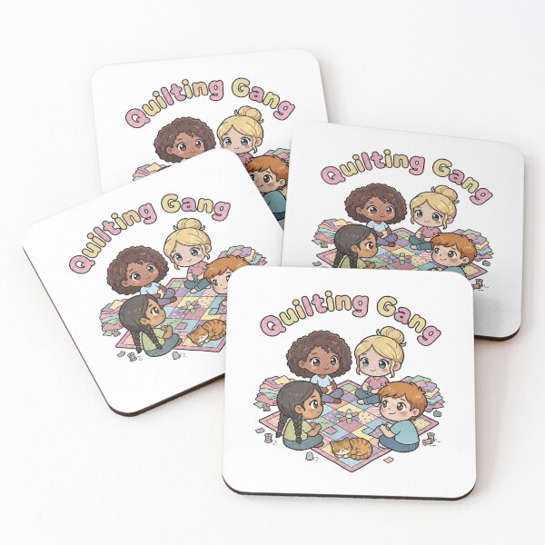 Item preview, Kawaii Quilting Gang | Chibi Sewing Circle and Cat designed and sold by Twenty2Creative.