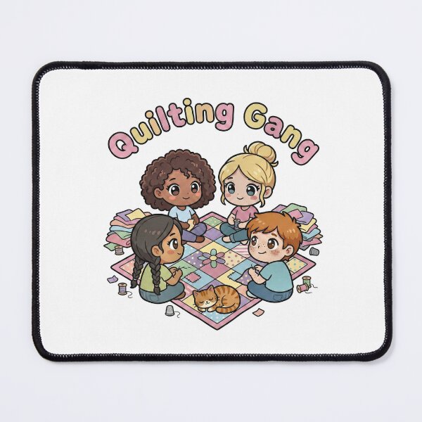 Item preview, Kawaii Quilting Gang | Chibi Sewing Circle and Cat designed and sold by Twenty2Creative.