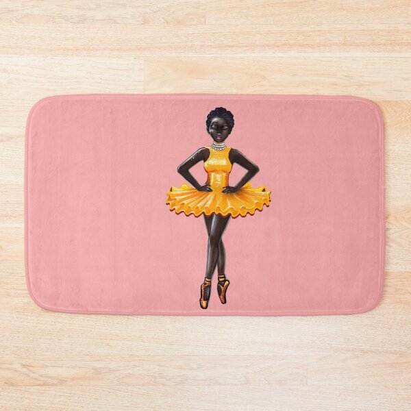 Item preview, Ballerina Noor in orange - black African American girl with Afro hair dancing ballet designed and sold by Artonmytee.