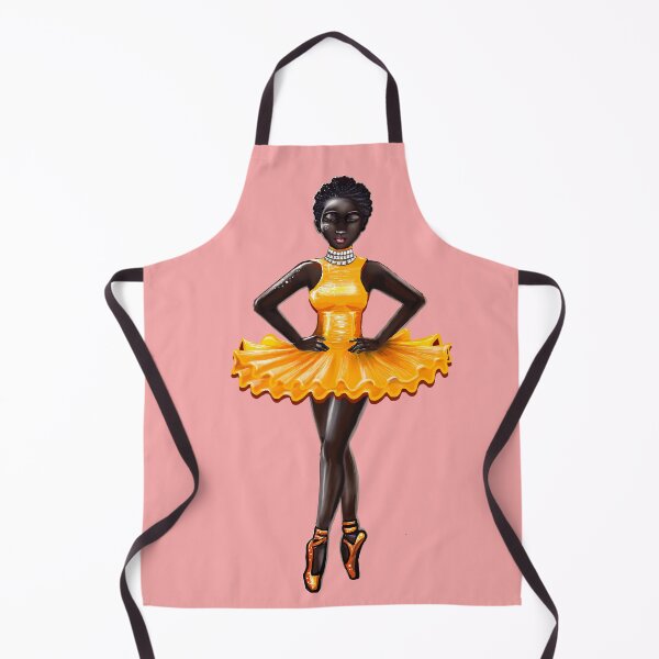 Item preview, Ballerina Noor in orange - black African American girl with Afro hair dancing ballet designed and sold by Artonmytee.