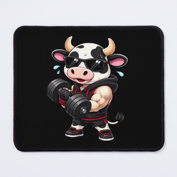 Item preview, Gym Bro Cow – Muscular Cute Cow Cartoon | Funny Fitness Design designed and sold by ColorSplash123.