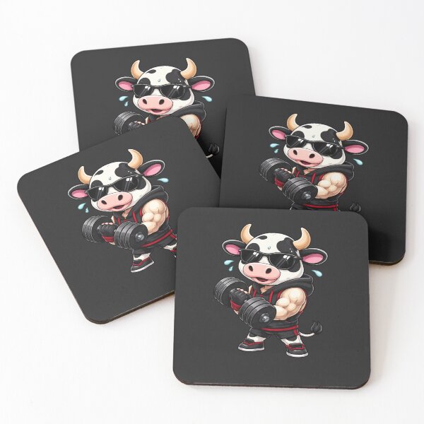 Item preview, Gym Bro Cow – Muscular Cute Cow Cartoon | Funny Fitness Design designed and sold by ColorSplash123.