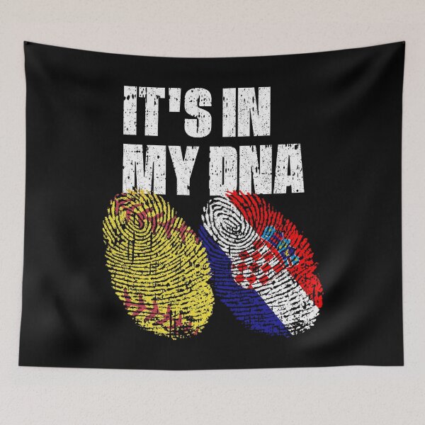 Item preview, IT'S IN MY DNA Softball - Croatia Flag Fingerprint  designed and sold by CosmoKitsch.