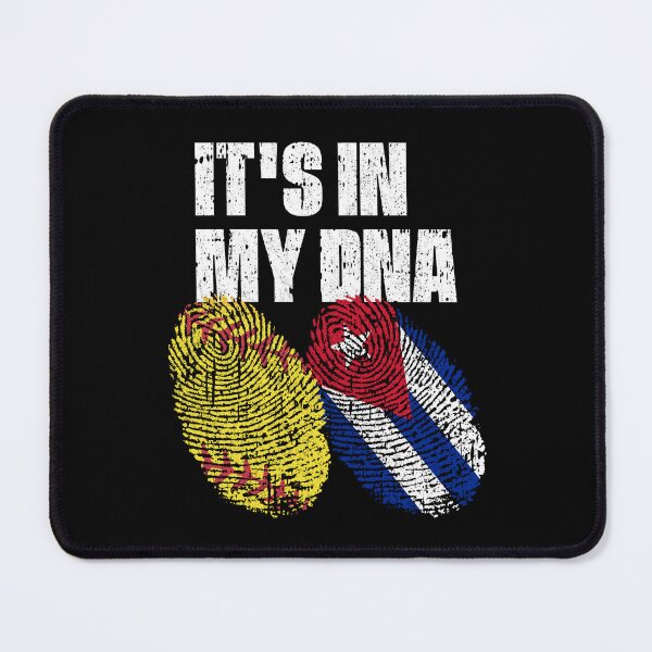 Item preview, IT'S IN MY DNA Softball - Cuba Flag Fingerprint designed and sold by CosmoKitsch.