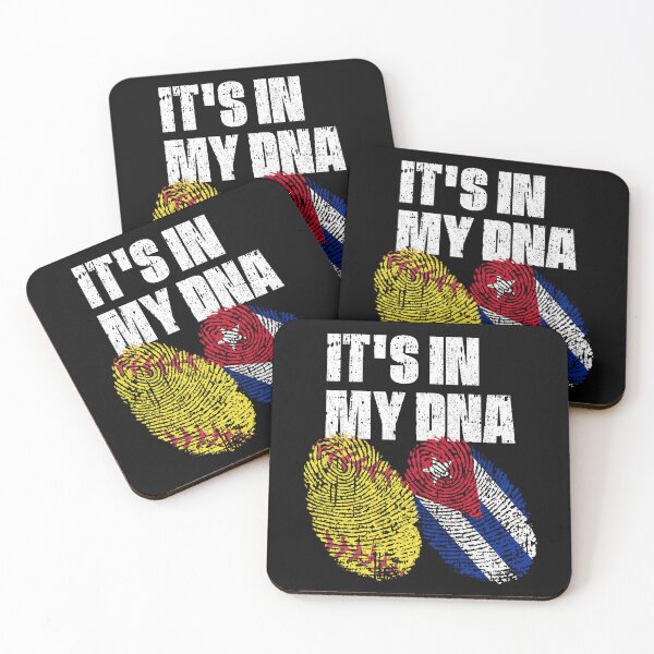 Item preview, IT'S IN MY DNA Softball - Cuba Flag Fingerprint  designed and sold by CosmoKitsch.