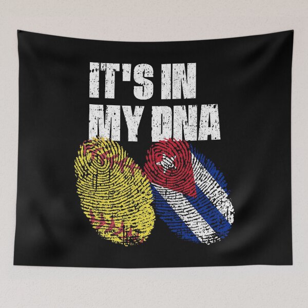Item preview, IT'S IN MY DNA Softball - Cuba Flag Fingerprint  designed and sold by CosmoKitsch.