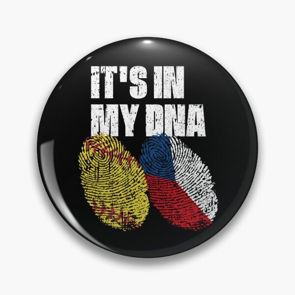 Item preview, IT'S IN MY DNA Softball - Czech Republic Flag Fingerprint  designed and sold by CosmoKitsch.