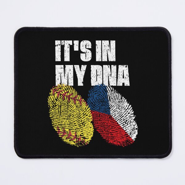 Item preview, IT'S IN MY DNA Softball - Czech Republic Flag Fingerprint designed and sold by CosmoKitsch.