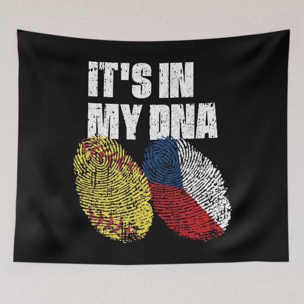 Item preview, IT'S IN MY DNA Softball - Czech Republic Flag Fingerprint  designed and sold by CosmoKitsch.