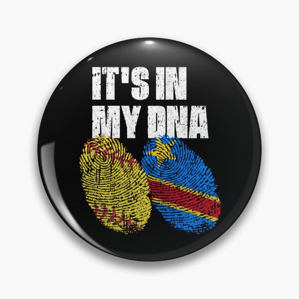 Item preview, IT'S IN MY DNA Softball - Democratic Republic of the Congo Flag Fingerprint  designed and sold by CosmoKitsch.