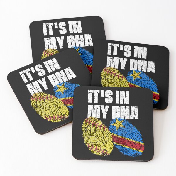Item preview, IT'S IN MY DNA Softball - Democratic Republic of the Congo Flag Fingerprint  designed and sold by CosmoKitsch.