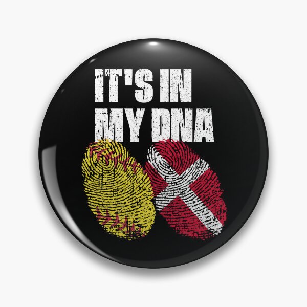 Item preview, IT'S IN MY DNA Softball - Denmark Flag Fingerprint  designed and sold by CosmoKitsch.