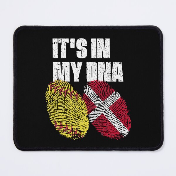 Item preview, IT'S IN MY DNA Softball - Denmark Flag Fingerprint designed and sold by CosmoKitsch.