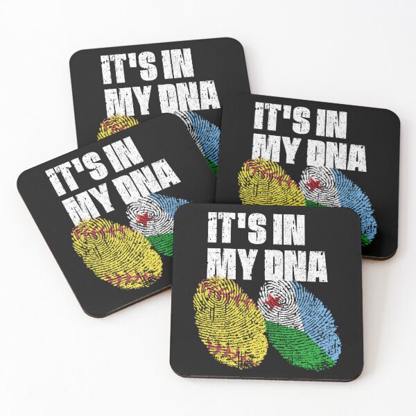 Item preview, IT'S IN MY DNA Softball - Djibouti Flag Fingerprint  designed and sold by CosmoKitsch.