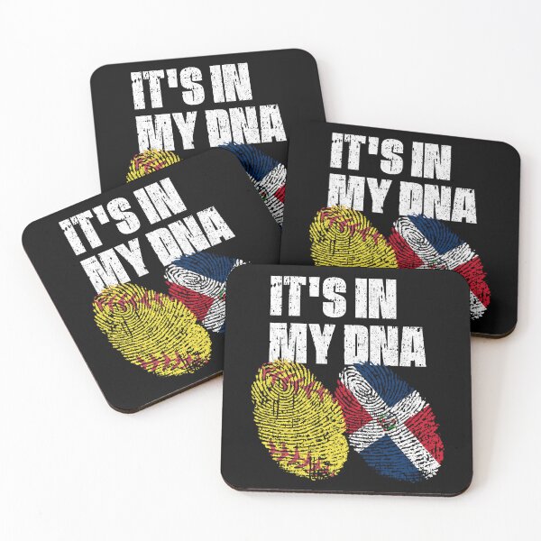 Item preview, IT'S IN MY DNA Softball - Dominican Republic Flag Fingerprint  designed and sold by CosmoKitsch.