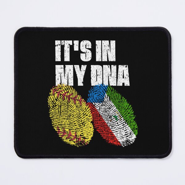 Item preview, IT'S IN MY DNA Softball - Equatorial Guinea Flag Fingerprint  designed and sold by CosmoKitsch.