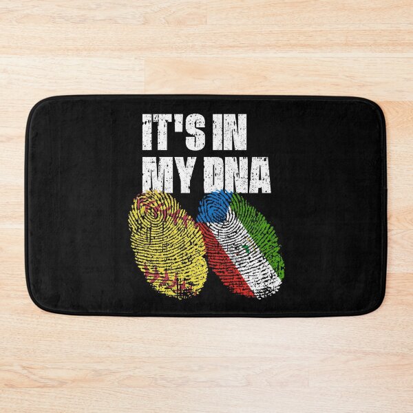 Item preview, IT'S IN MY DNA Softball - Equatorial Guinea Flag Fingerprint  designed and sold by CosmoKitsch.