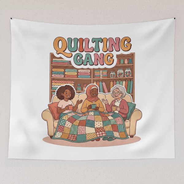 Item preview, Quilting Gang Retro Pastel Patchwork Social Club designed and sold by Twenty2Creative.