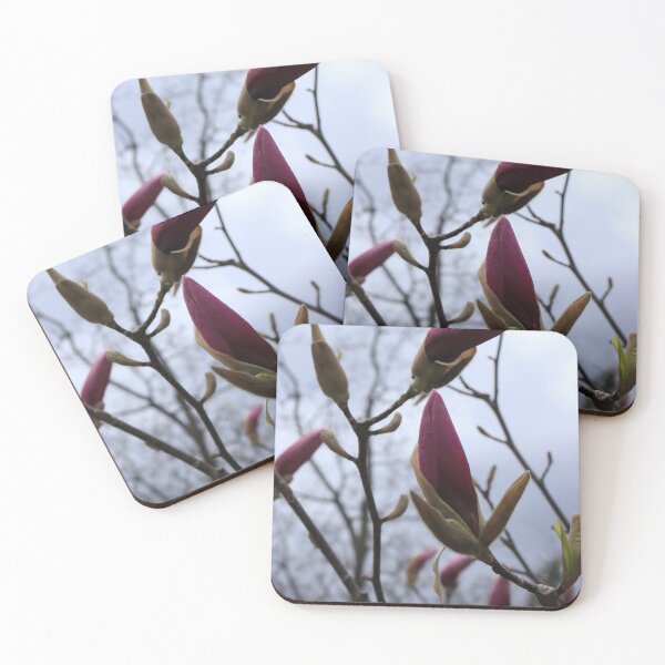 Item preview, Pink Magnolia Buds – Moody Spring Sky Fine Art designed and sold by vikko-art.
