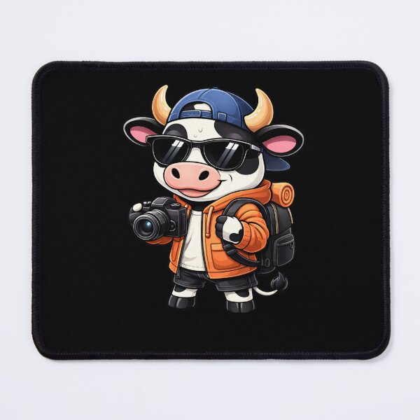 Item preview, Travel Influencer Cow – Cute Chibi Cow Cartoon | Adventure Lifestyle Design designed and sold by ColorSplash123.