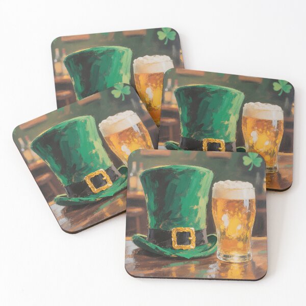 Item preview, Irish Pub Still Life – Leprechaun Hat and Beer | Painterly St Patrick’s Day Art designed and sold by cr6zym1nd.