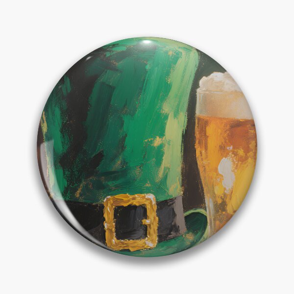 Item preview, Irish Pub Still Life – Leprechaun Hat and Beer | Painterly St Patrick’s Day Art designed and sold by cr6zym1nd.