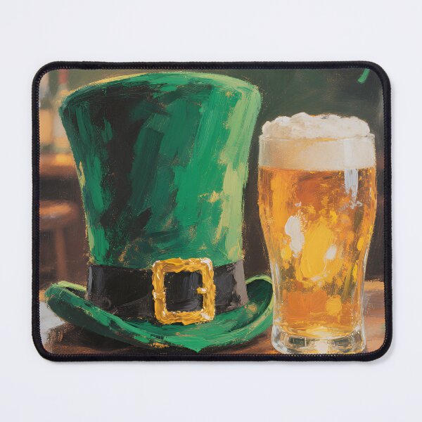 Item preview, Irish Pub Still Life – Leprechaun Hat and Beer | Painterly St Patrick’s Day Art designed and sold by cr6zym1nd.