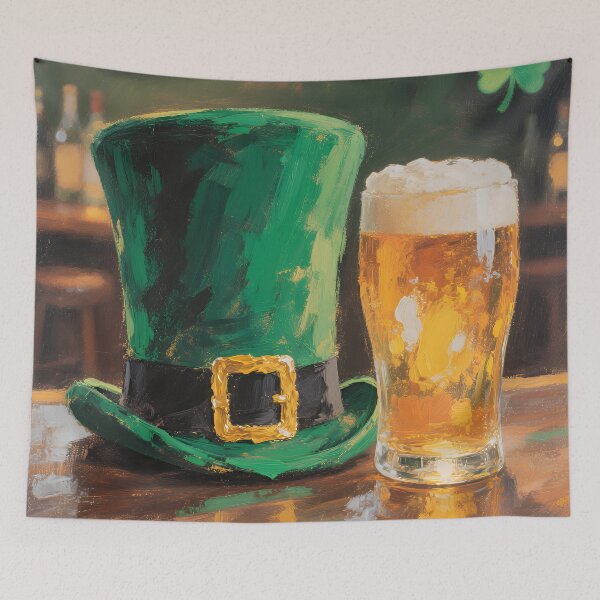 Item preview, Irish Pub Still Life – Leprechaun Hat and Beer | Painterly St Patrick’s Day Art designed and sold by cr6zym1nd.