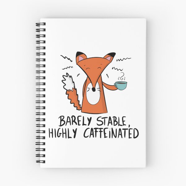 Item preview, Barely Stable Highly Caffeinated Funny Fox Coffee Lover designed and sold by DesignFreakArt.